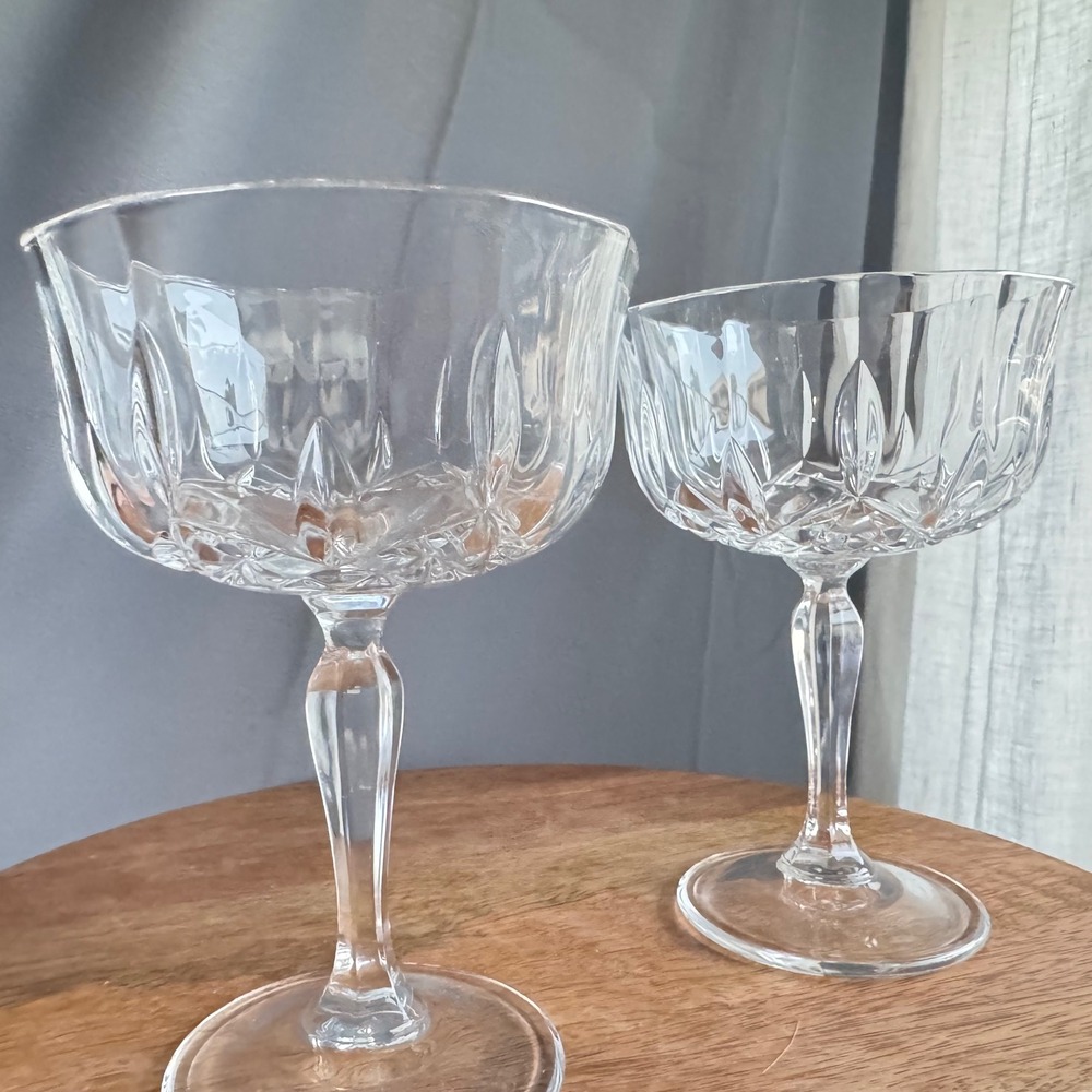 Set of 2 Champagne‎ Coupe Cocktail Glasses RCR Opera Clear 7 oz Discontinued - Picture 2 of 6